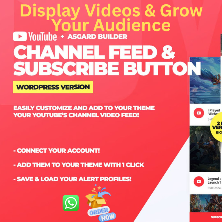 Youtube Channel Feeds & Subscribe Box Plugin